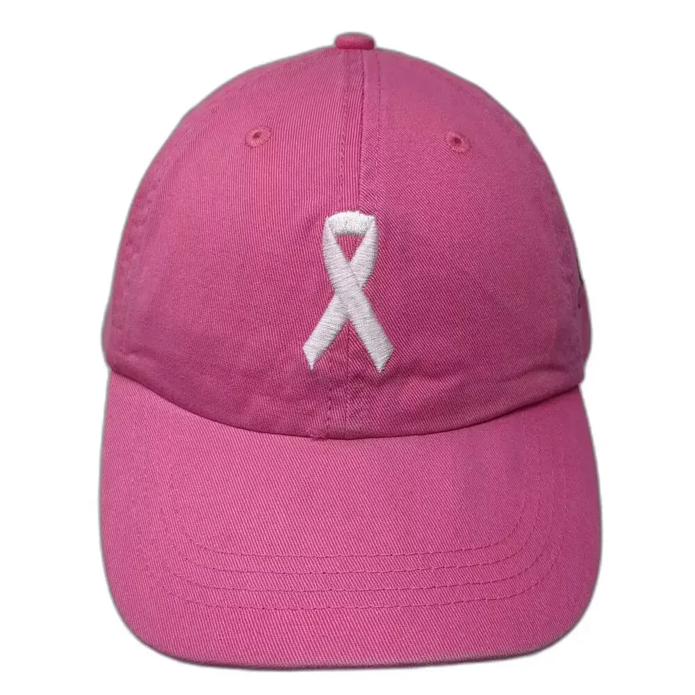 Alternative Baseball Cap Pink White OS Ribbon ConocoPhillips Logo Slideback Hat - Picture 1 of 9